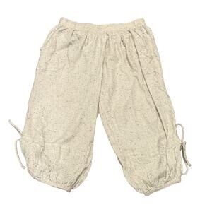 Saturday Sunday Cropped Boho Lounge Sweatpants Cream Oatmeal Wool Blend Small